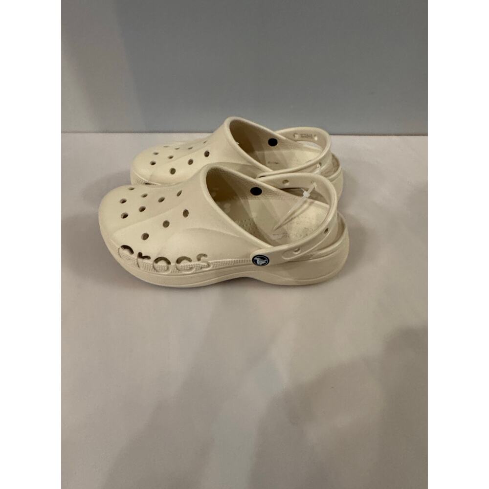 Crocs Women's Baya Platform Clog Sandal Color: Off White Sz 10 - Picture 2 of 7